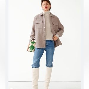 & Other Stories Oversized Wool Blend Overshirt